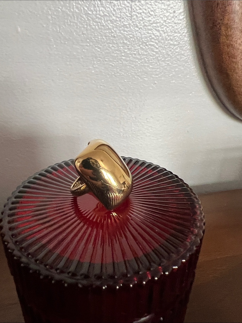 Recycled gold plated adjustable ring